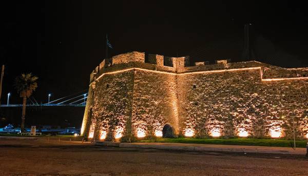 Antirrio Fortress lighting