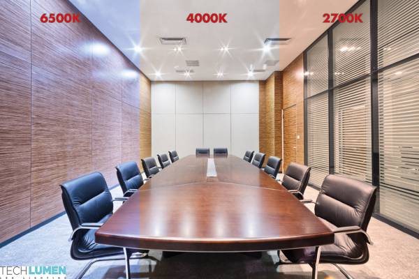 Meeting room with Tunable White lighting - 6500K, 4000K, 2700K